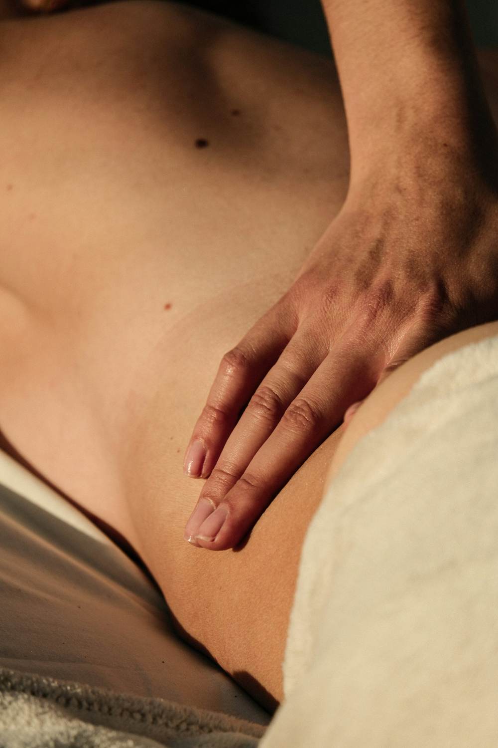 Lymphatic massage with gentle hand pressure
